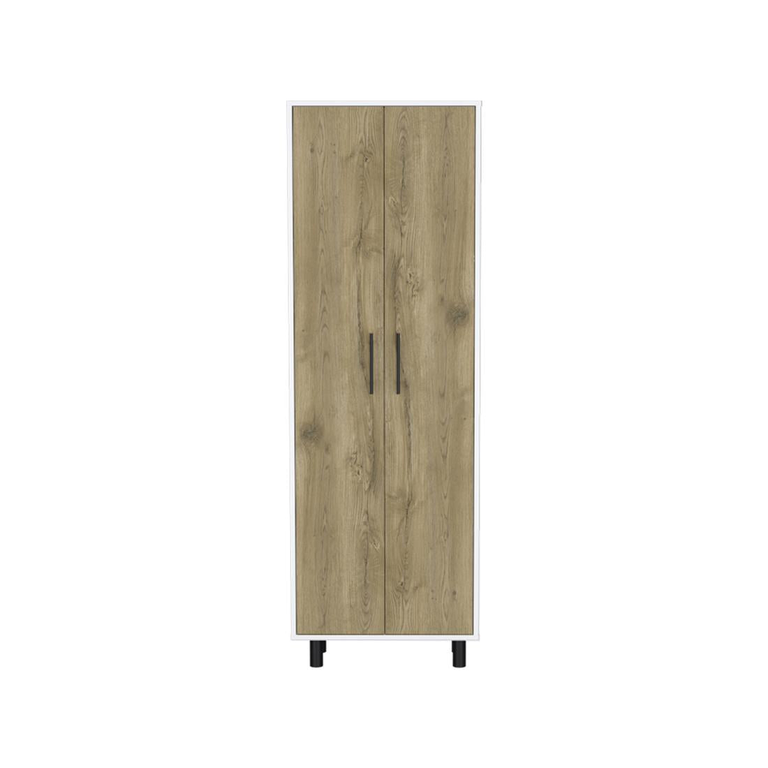 41" Natural and White Wood Kitchen Island Set With Storage