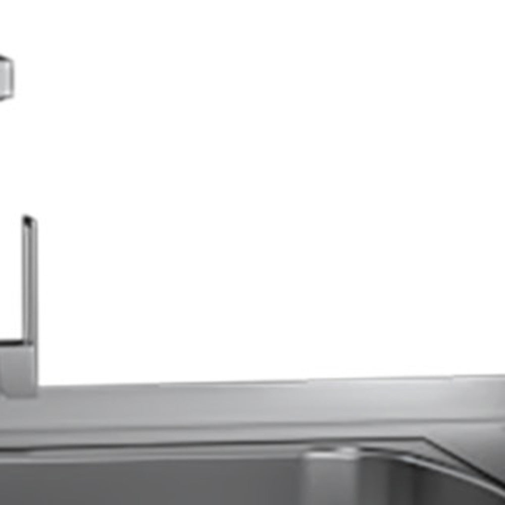 24" X 39" White Stainless Steel and Wood Utility Cabinet With Sink