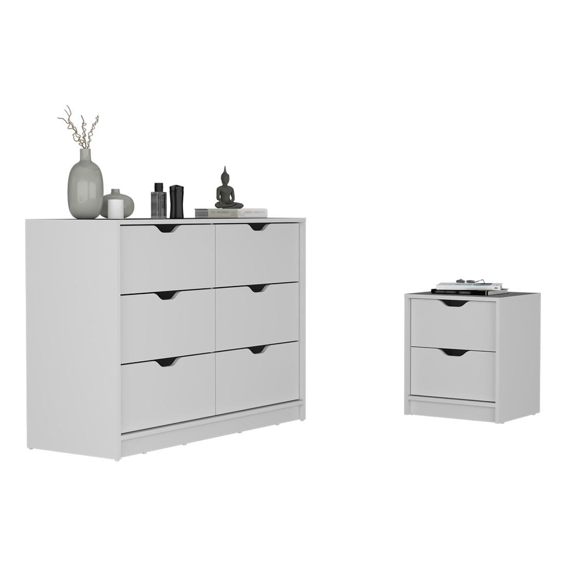Two Piece White Bedroom Set