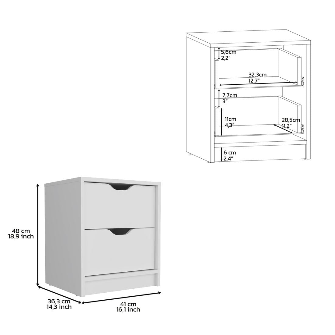 Two Piece White Bedroom Set