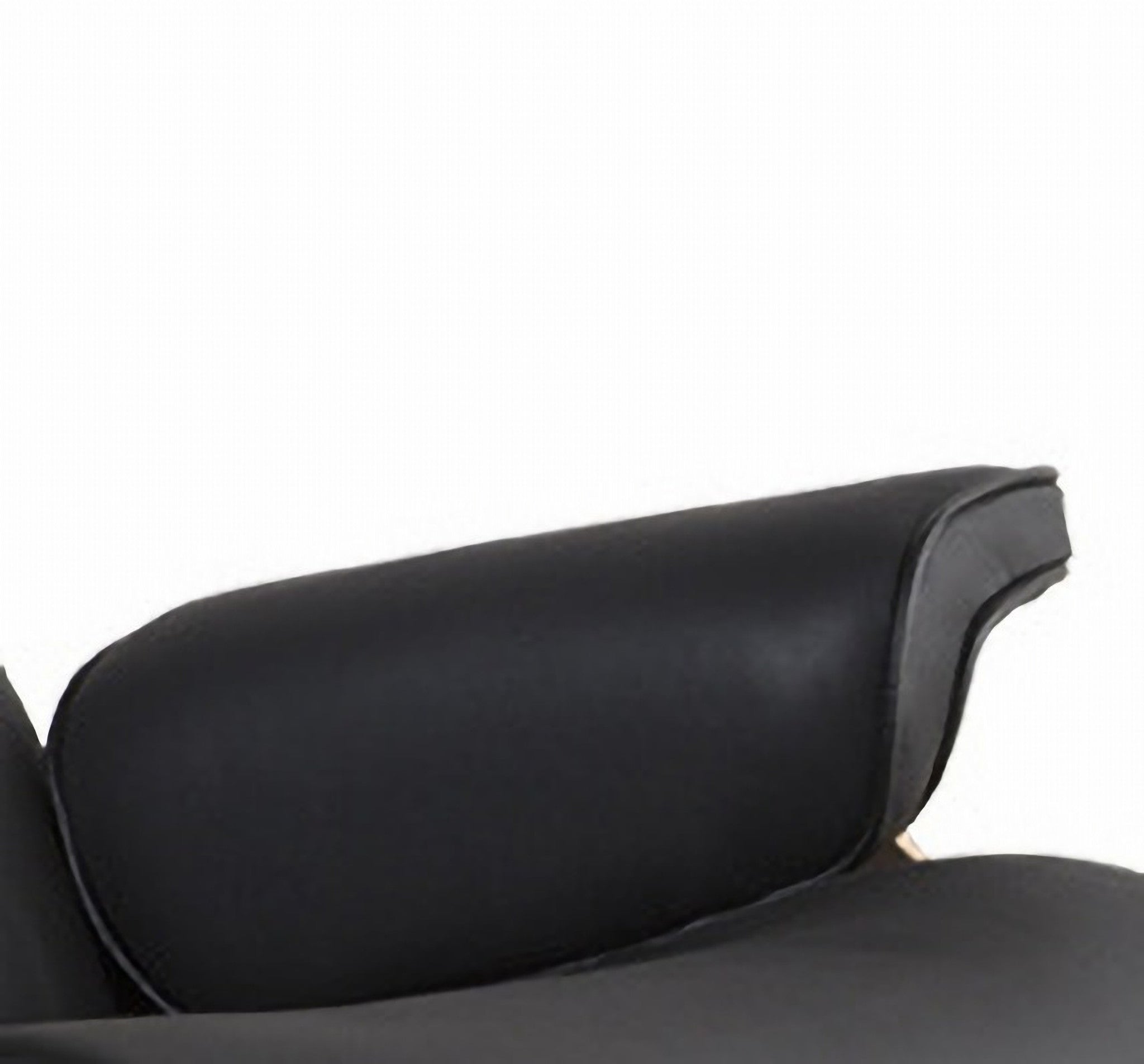 35" Black and Brown Genuine Leather Tufted Swivel Lounge Chair With Ottoman