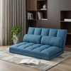 45" Blue Futon Convertible Sleeper Loveseat and Toss Pillows