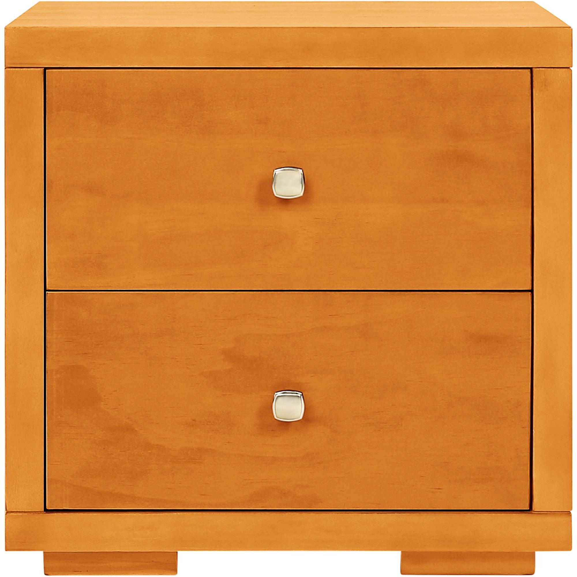 19" Light Brown Solid and Manufactured Wood Two Drawer Nightstand