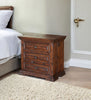 32" Brown Solid Wood Three Drawer Nightstand