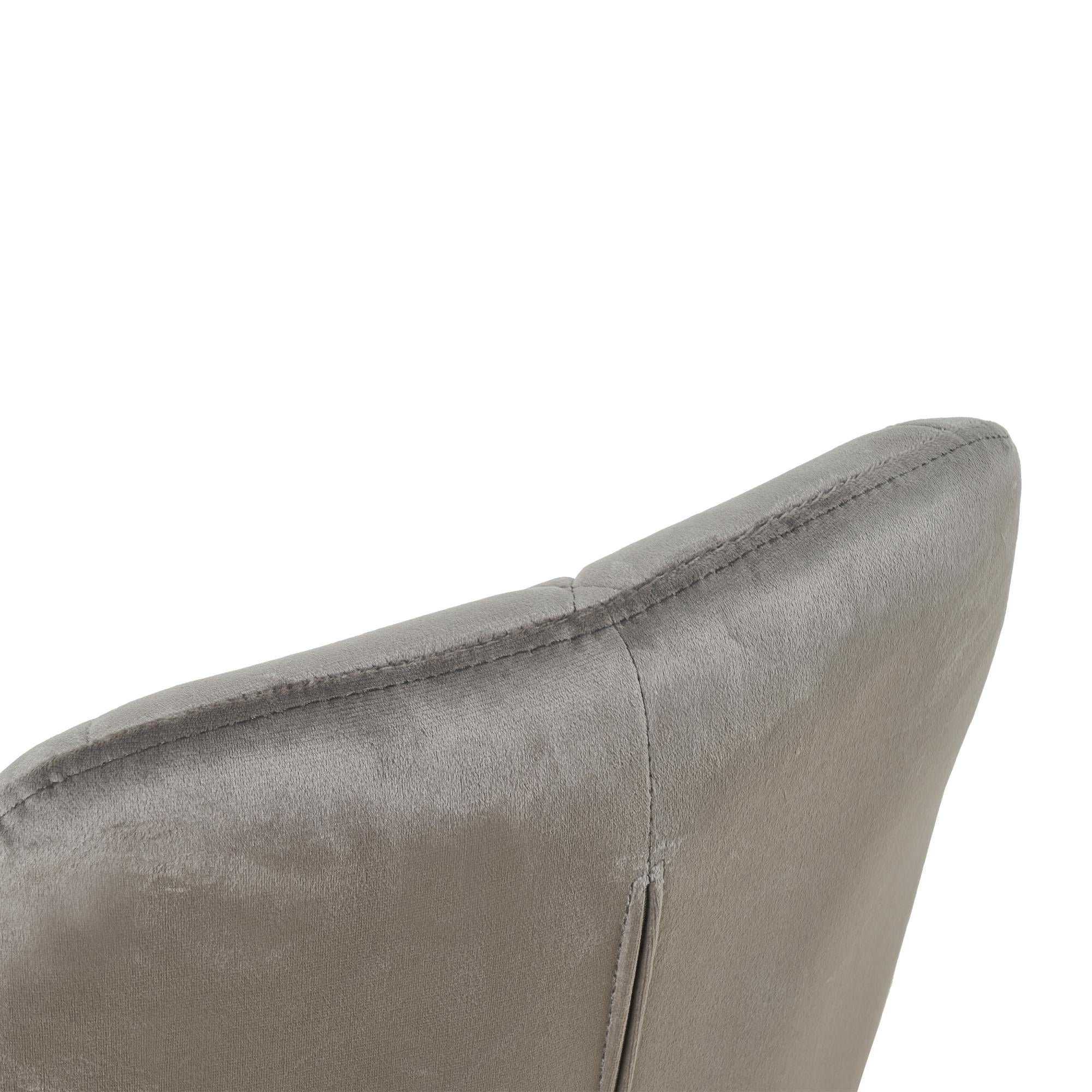 Gray Tufted Velvet Swivel Adjustable Height Office Desk Chair