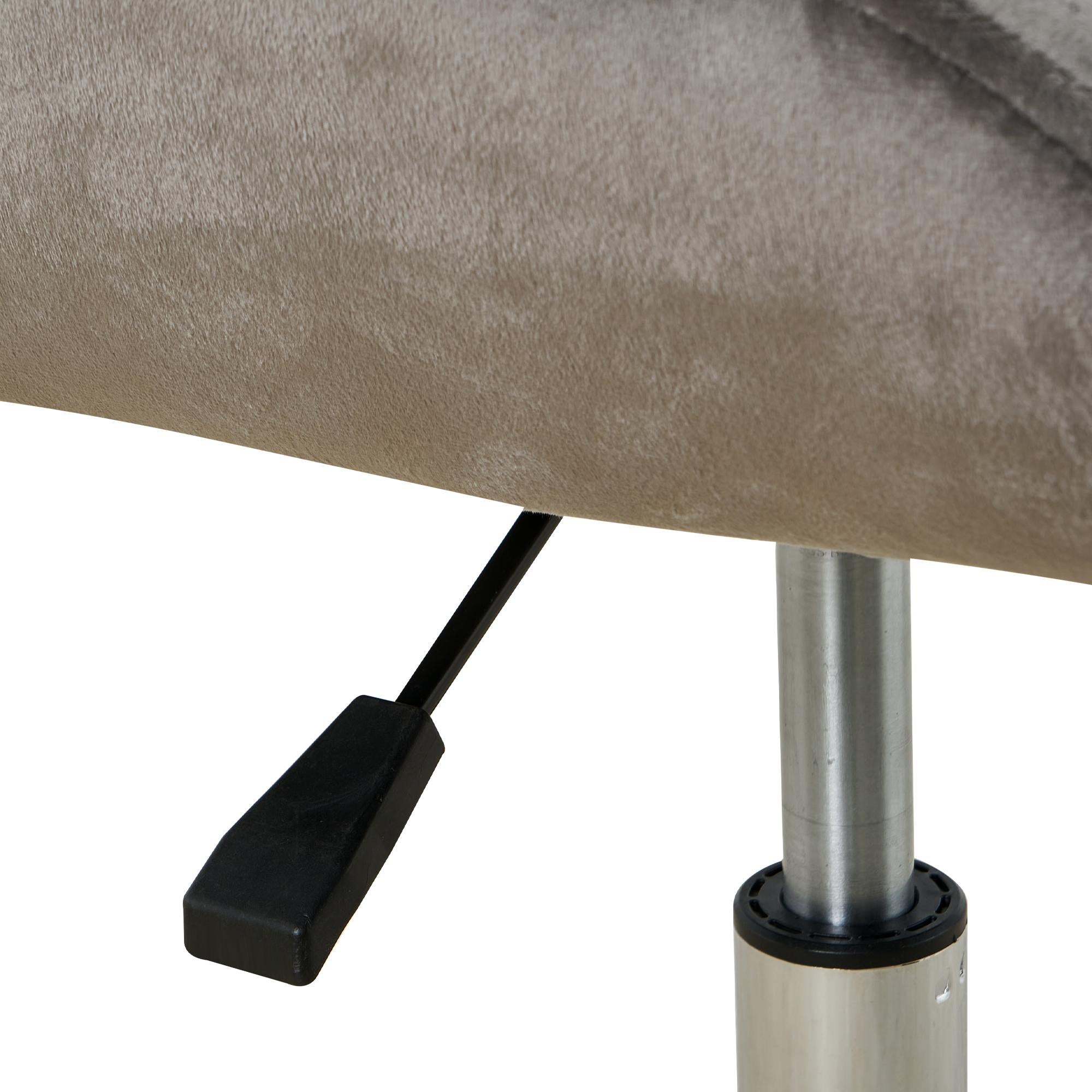 Gray Tufted Velvet Swivel Adjustable Height Office Desk Chair