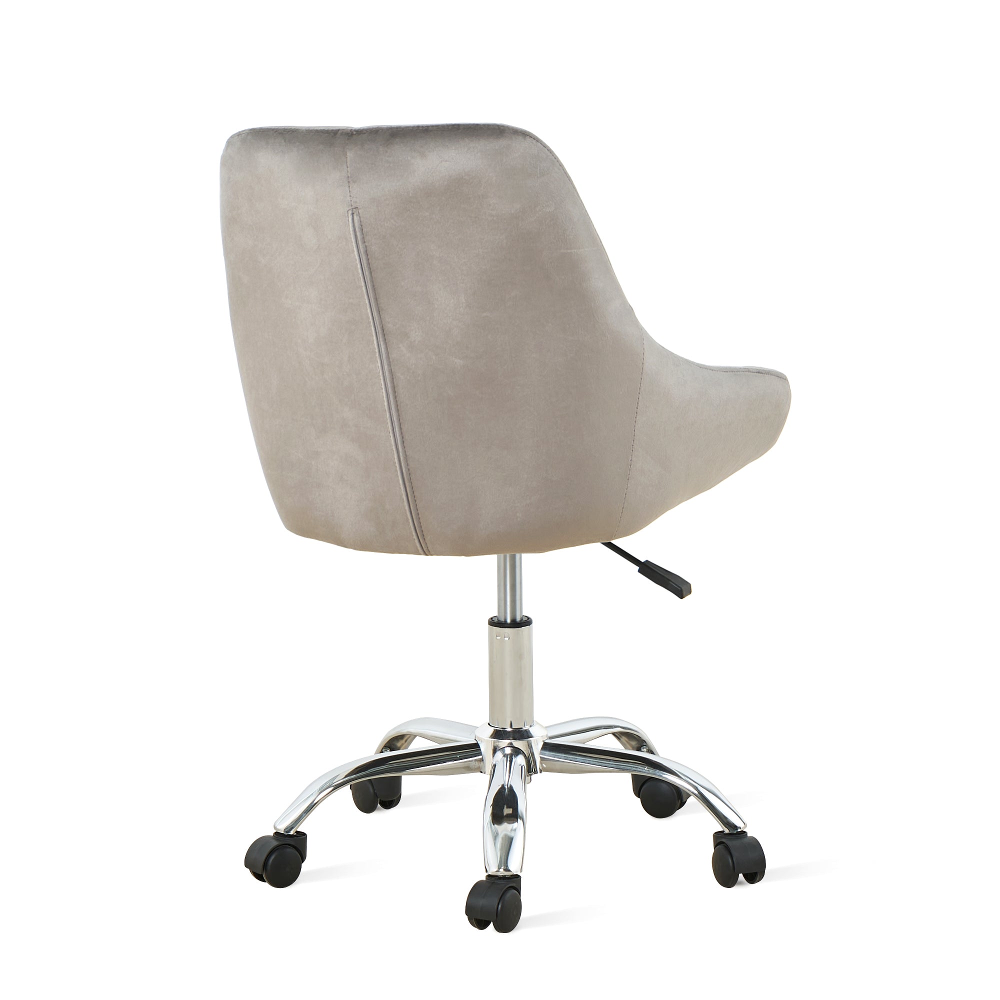 Gray Tufted Velvet Swivel Adjustable Height Office Desk Chair