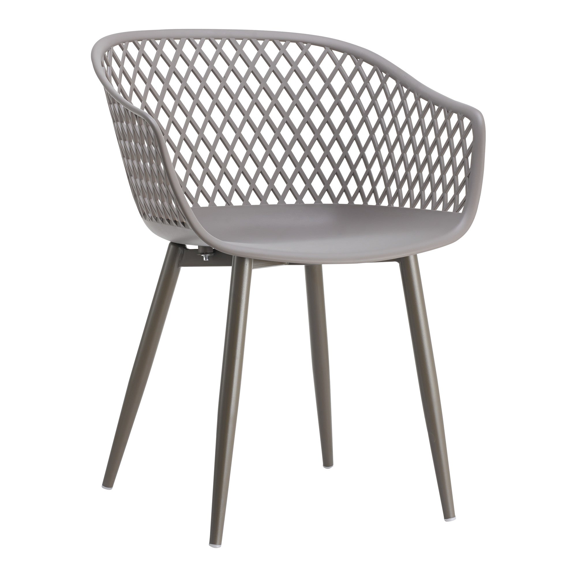 Set of Two Gray Heavy Duty Plastic Outdoor Stacking Dining Chairs