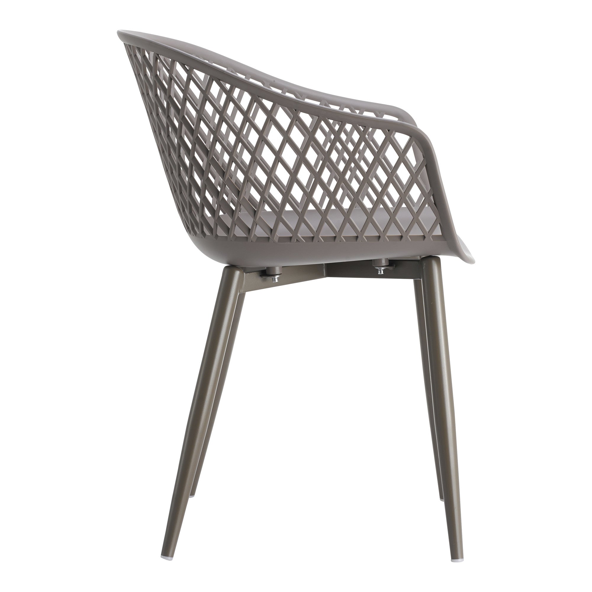 Set of Two Gray Heavy Duty Plastic Outdoor Stacking Dining Chairs
