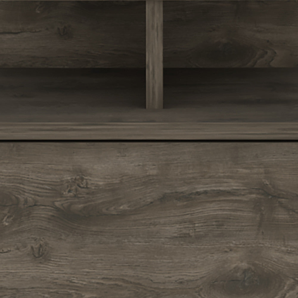 14" Brown Wood One Drawer Floating Nightstand