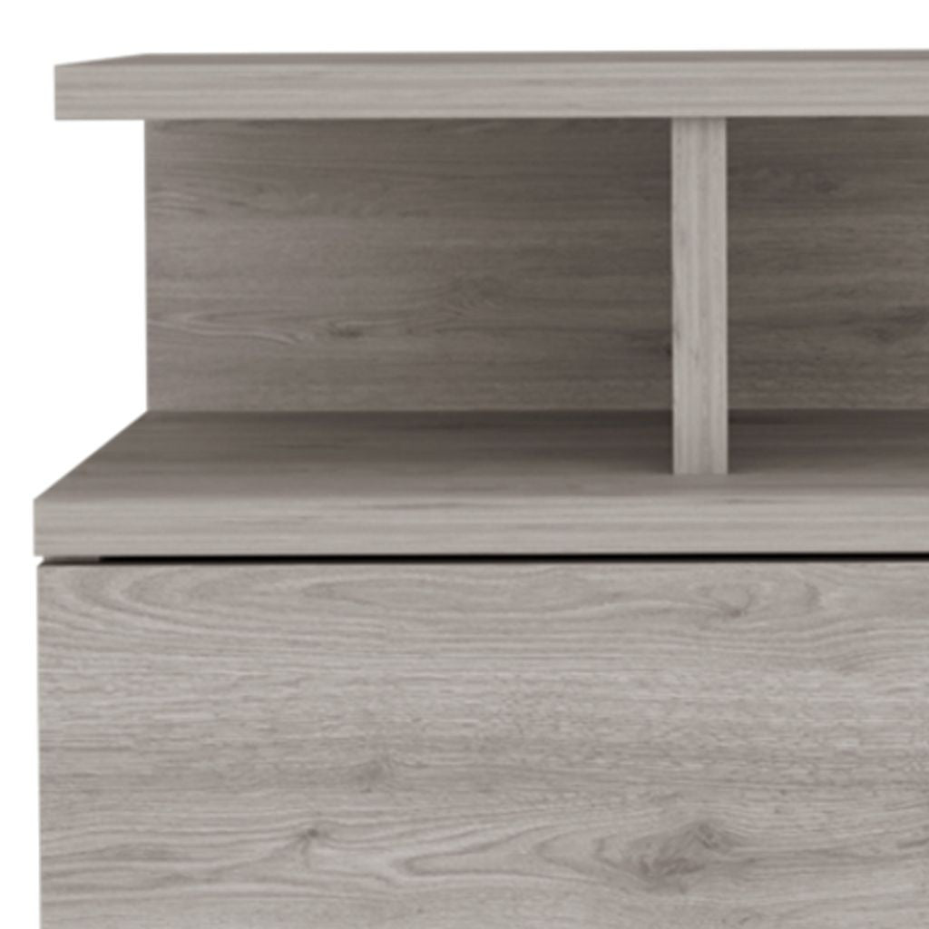 12" Light Gray Wood One Drawer Nightstand