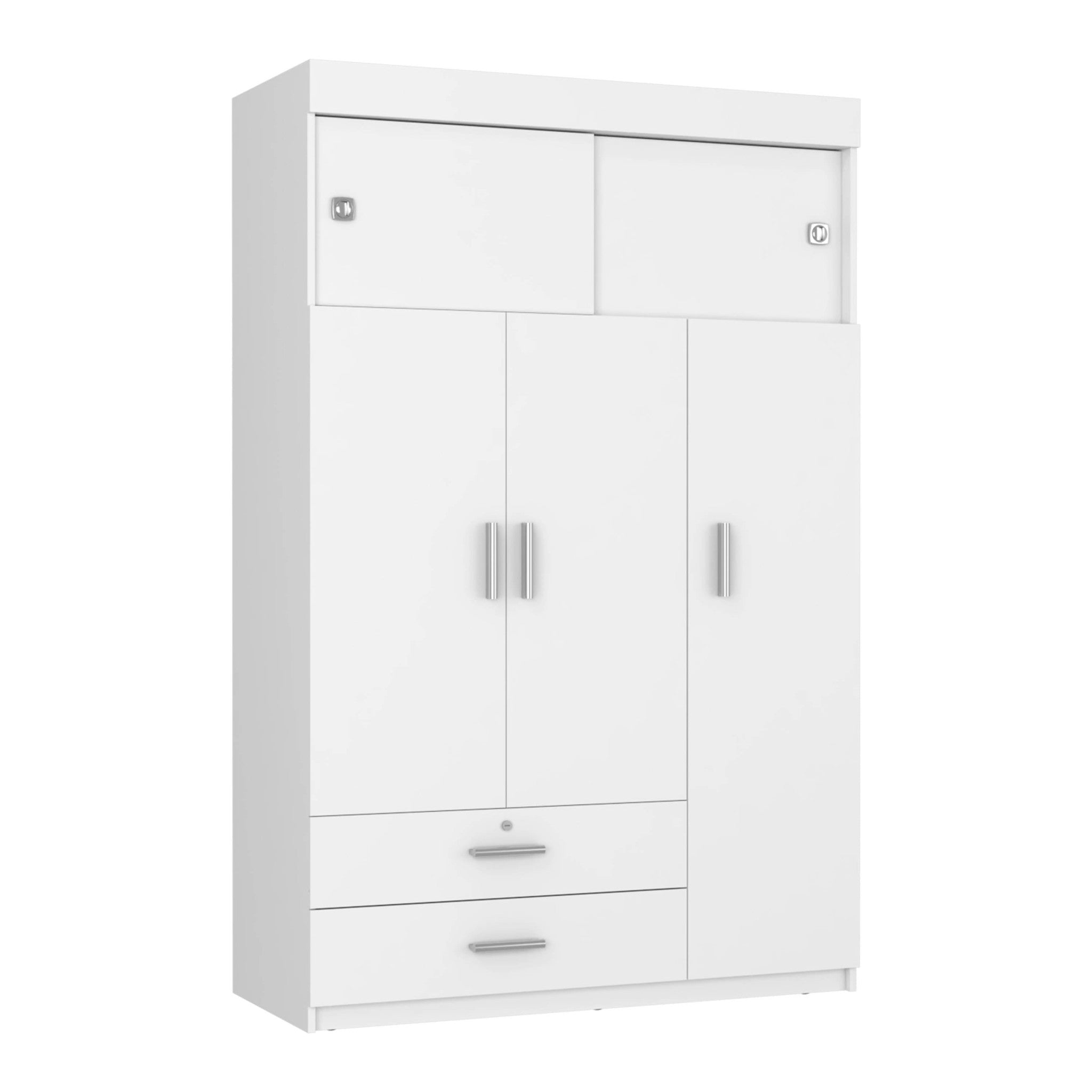 47" White Wood Two Drawer Dresser