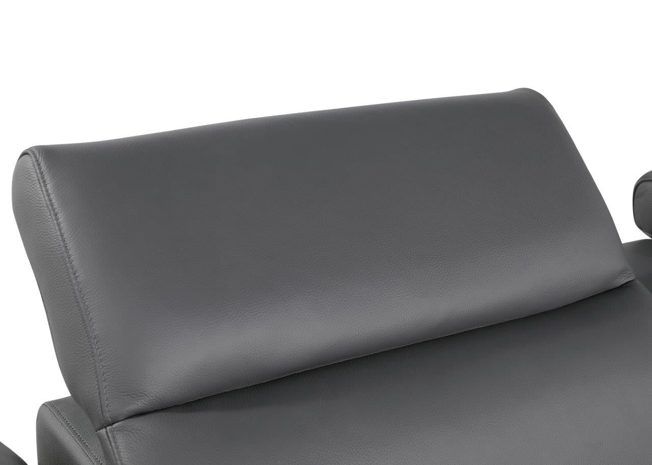 Gray Italian Leather Modular L Shaped Five Piece Corner Sectional