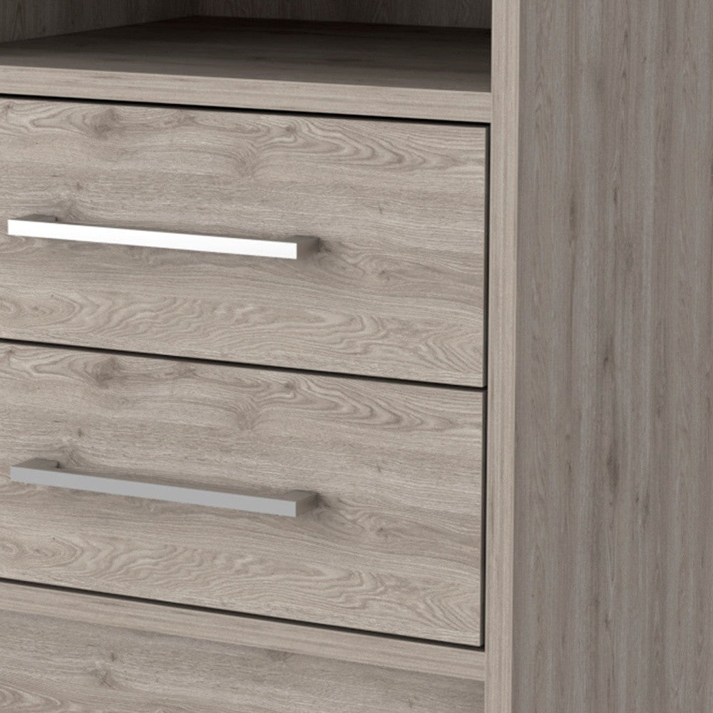 20" Light Gray Wood Two Drawer Nightstand