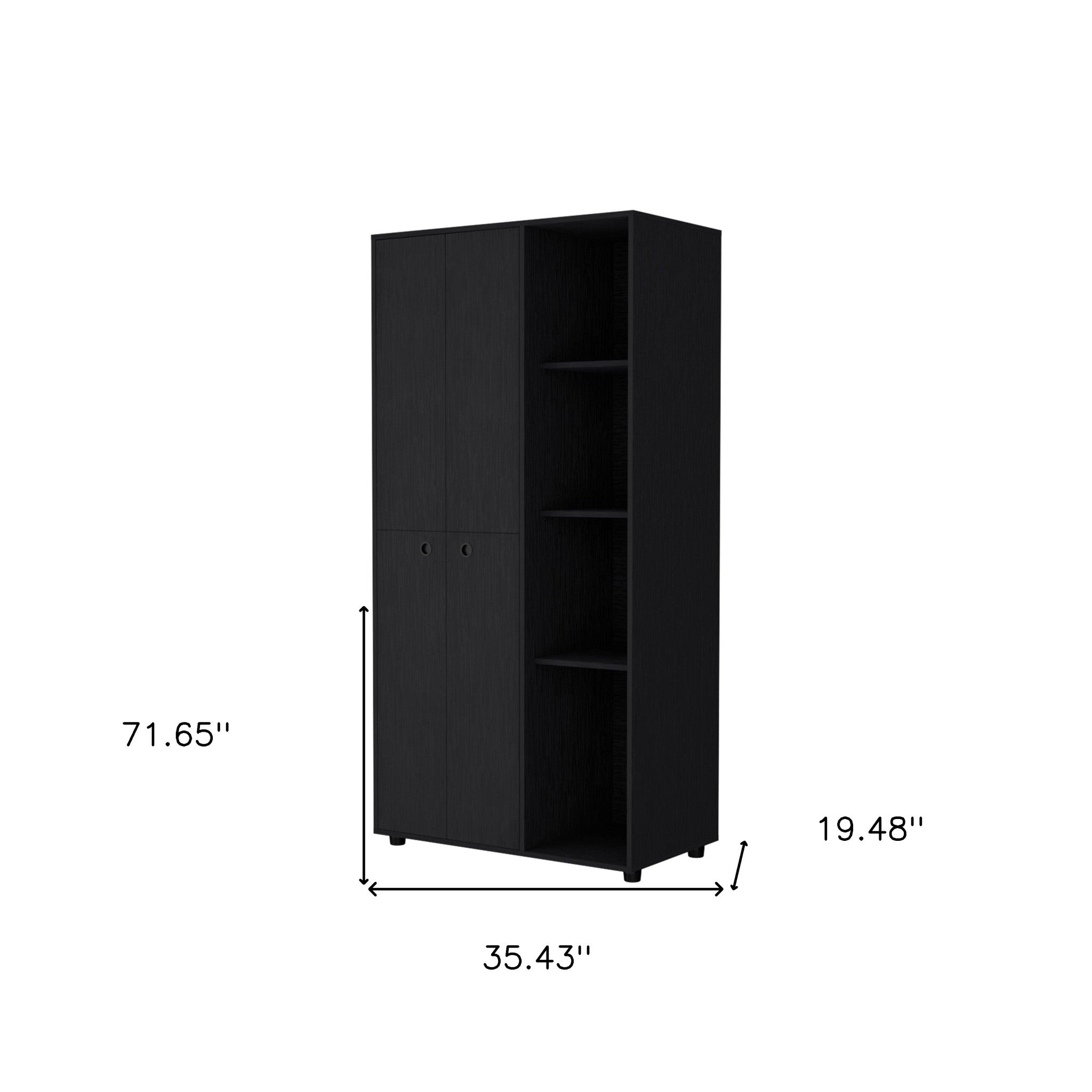 35" Black Wood Single Drawer Dresser