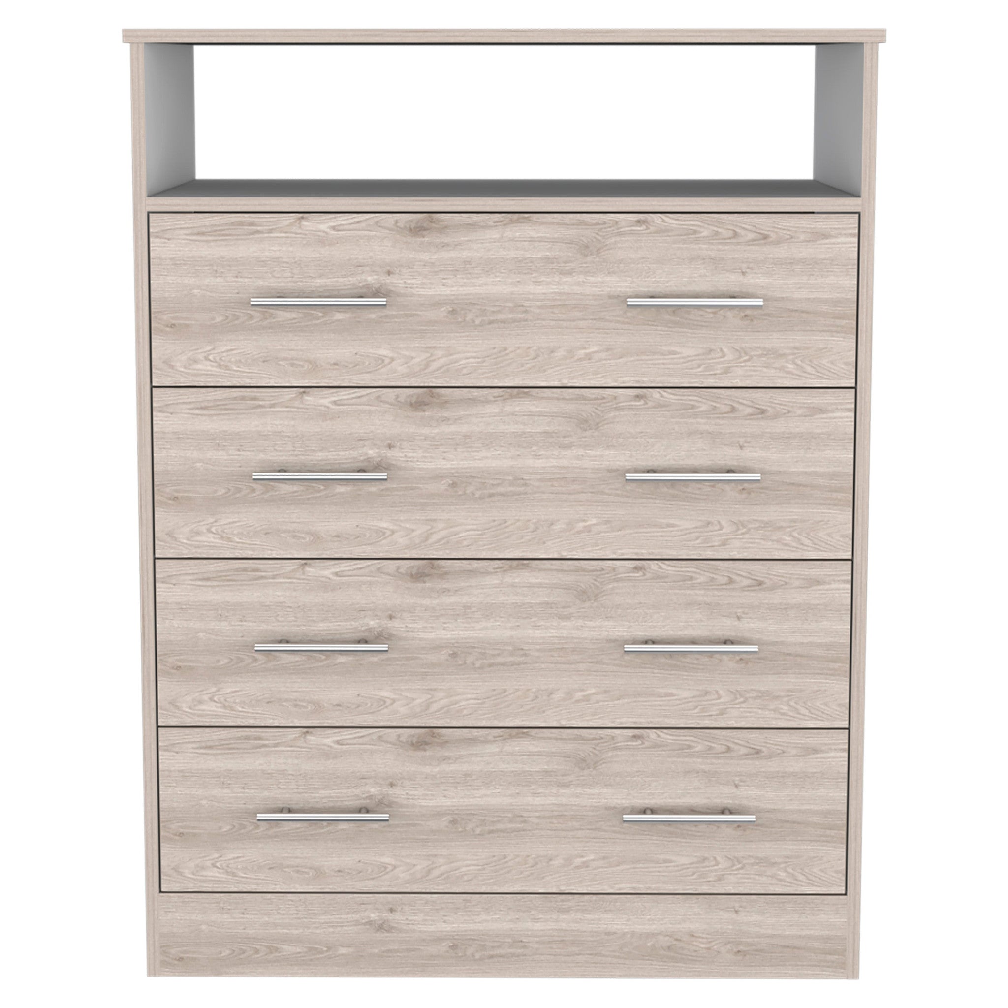 33" Oak Wood Four Drawer Dresser