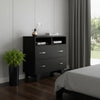 32" Black Wood Two Drawer Dresser