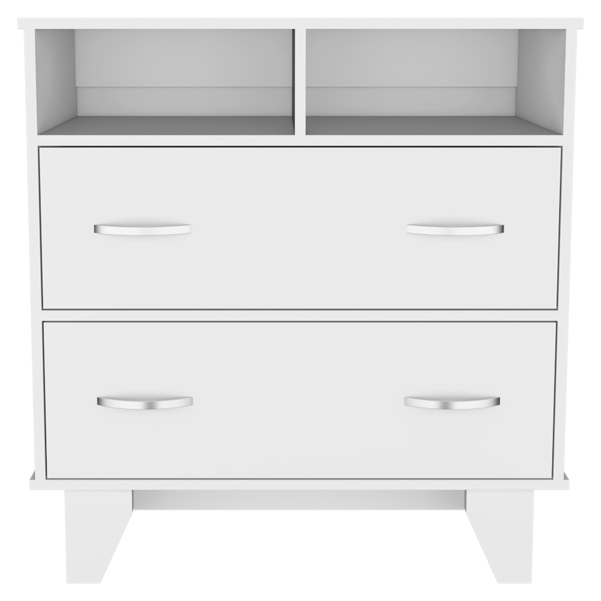 32" White Wood Two Drawer Dresser