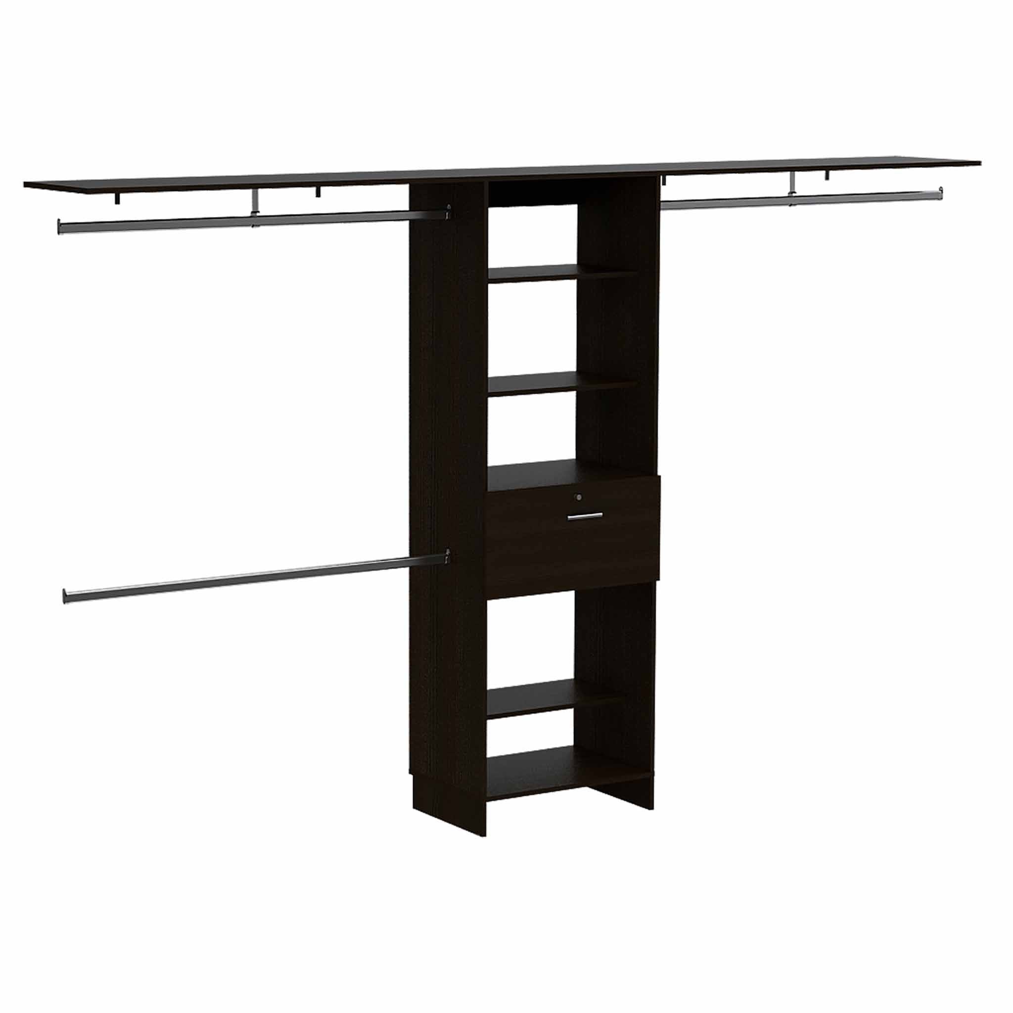 118" Black Wood Closet System