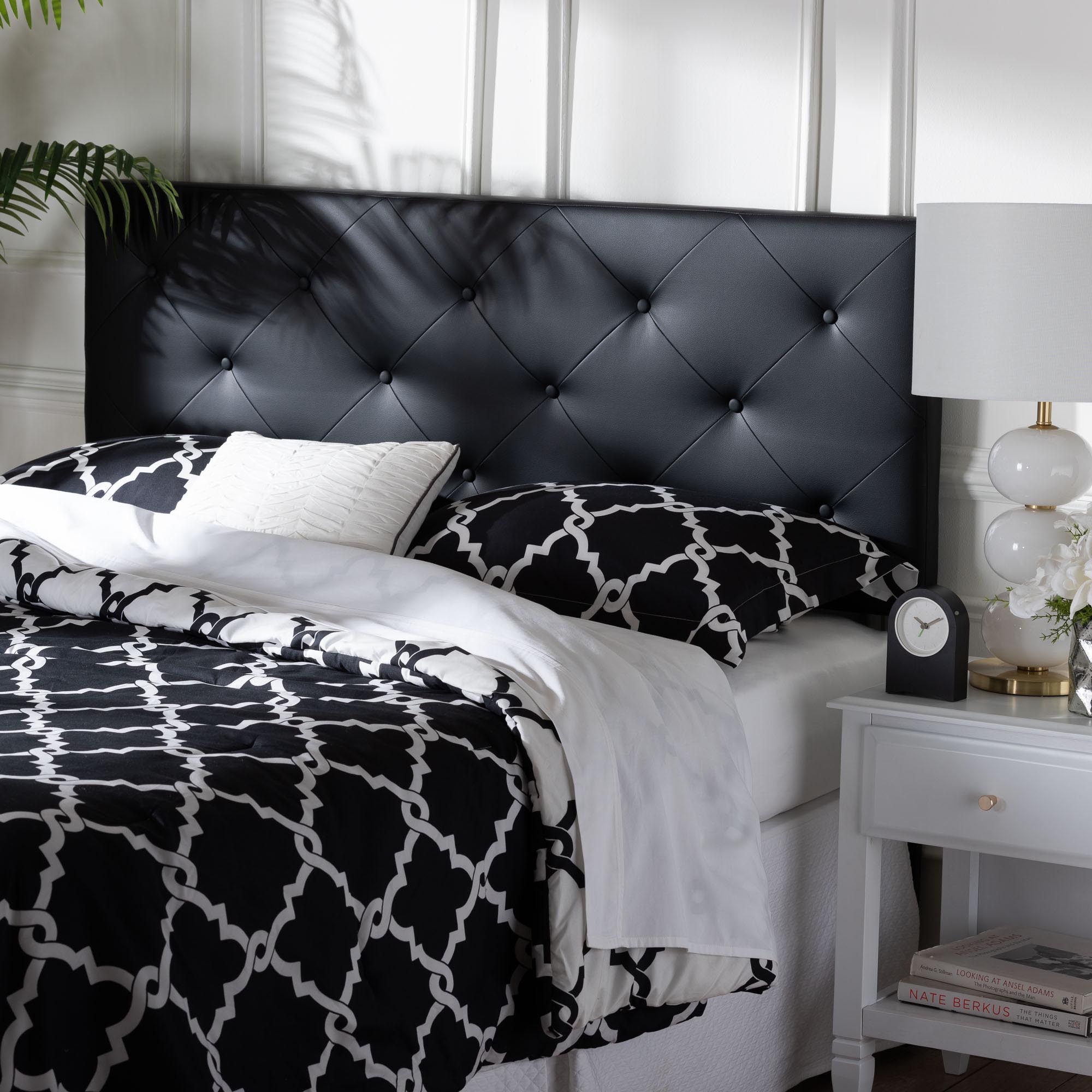 Baxton Studio Bedford Black Queen Sized Headboard