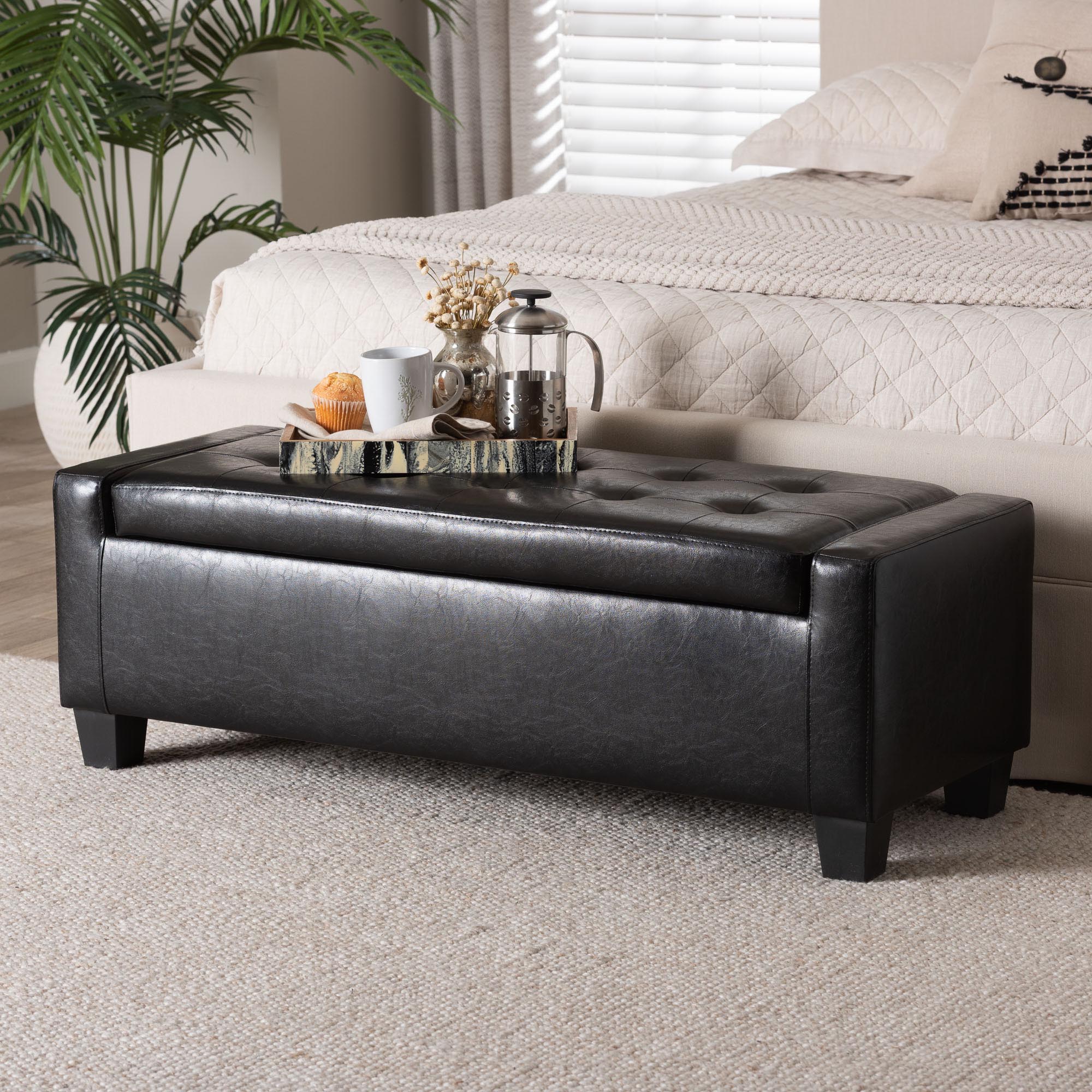 Baxton Studio Manchester Ottoman