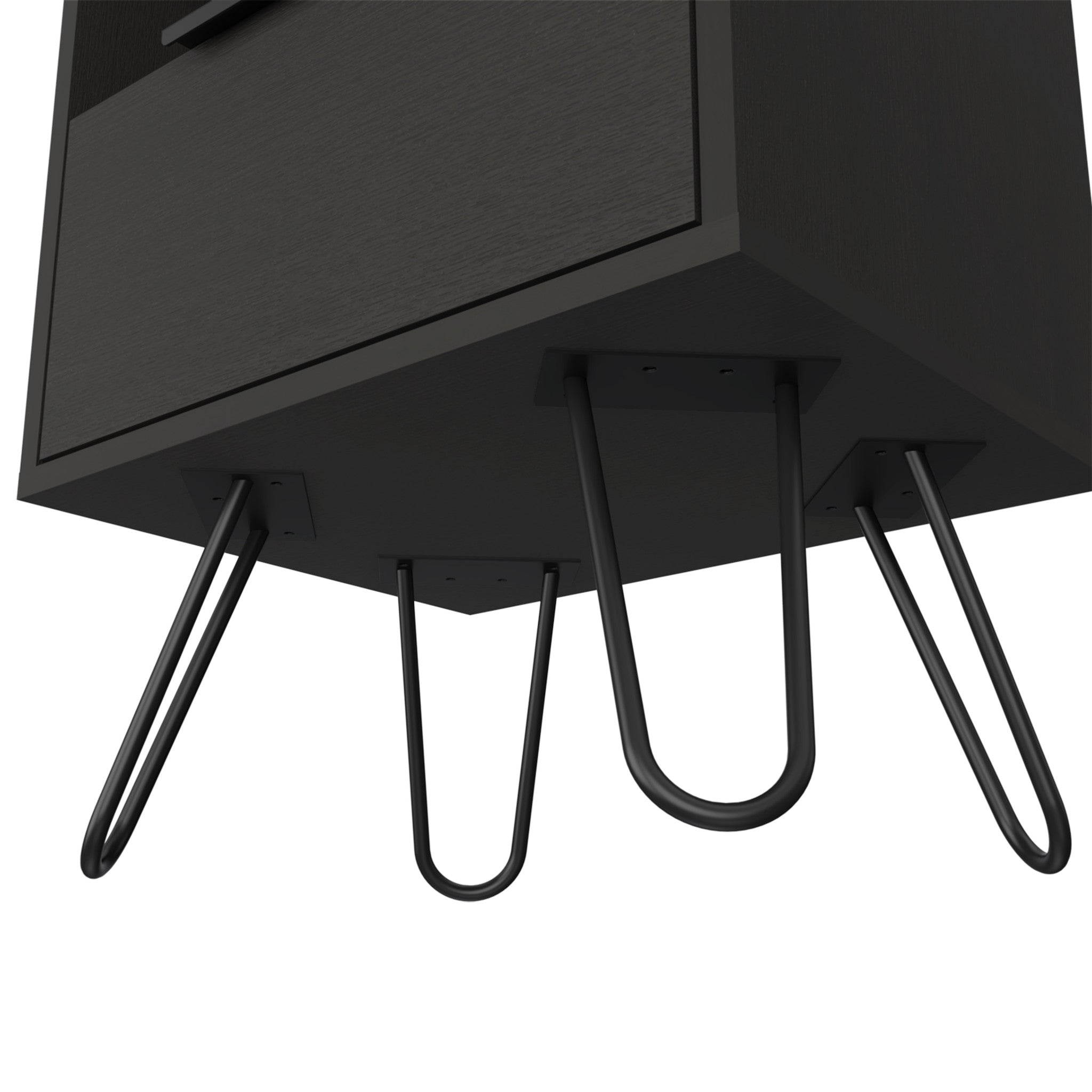 22" Black Wood Nightstand