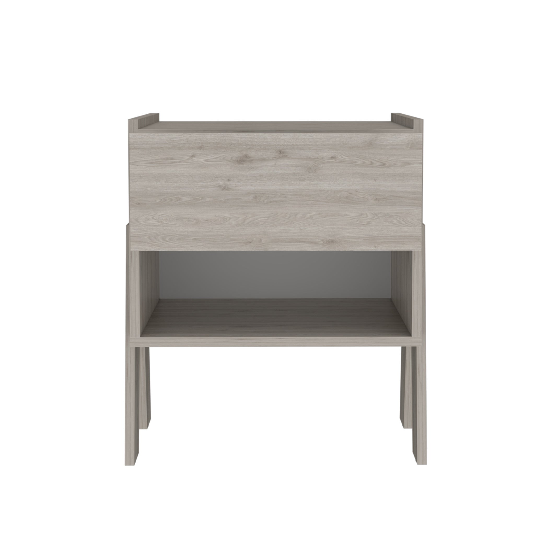 22" Gray Wood One Drawer Nightstand