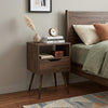 25" Brown Wood One Drawer Nightstand