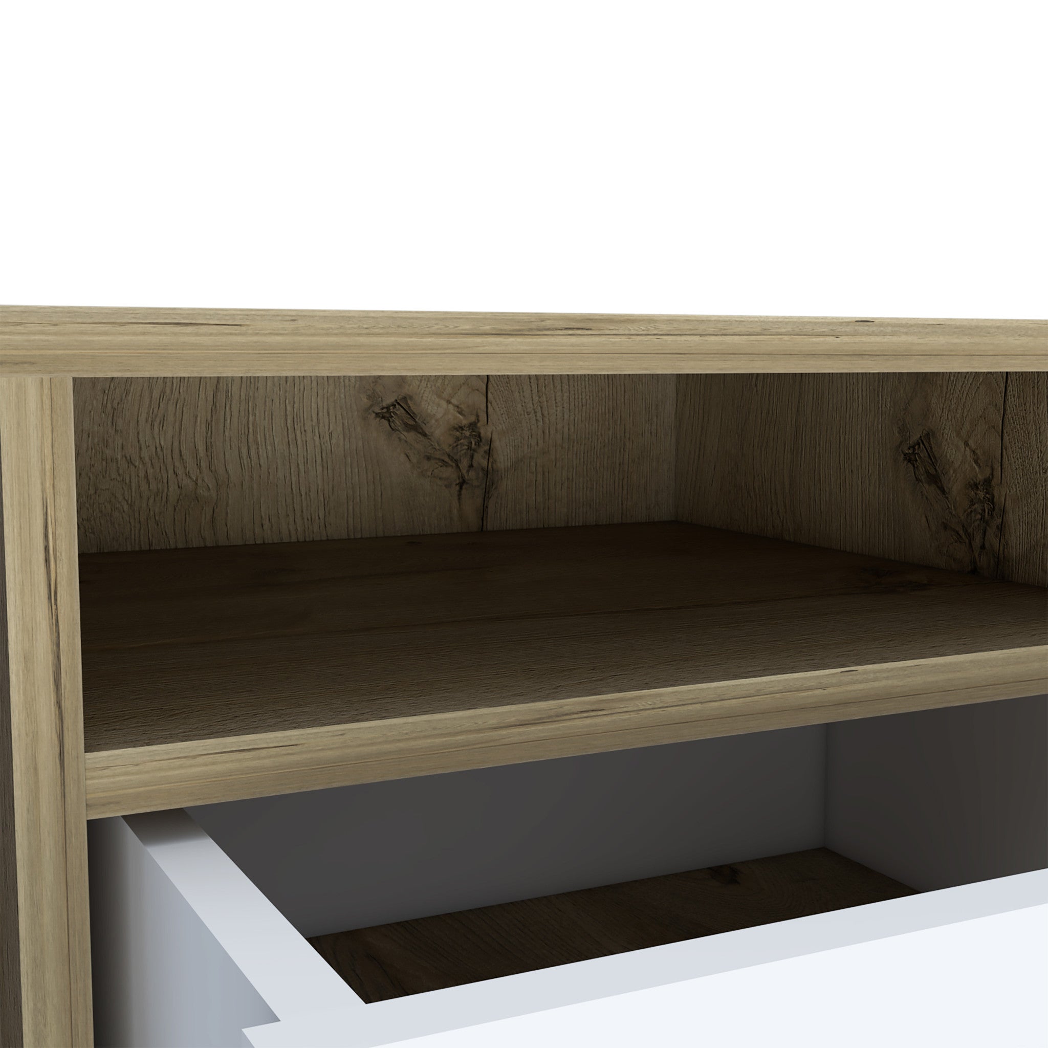 20" White Wood Two Drawer Nightstand