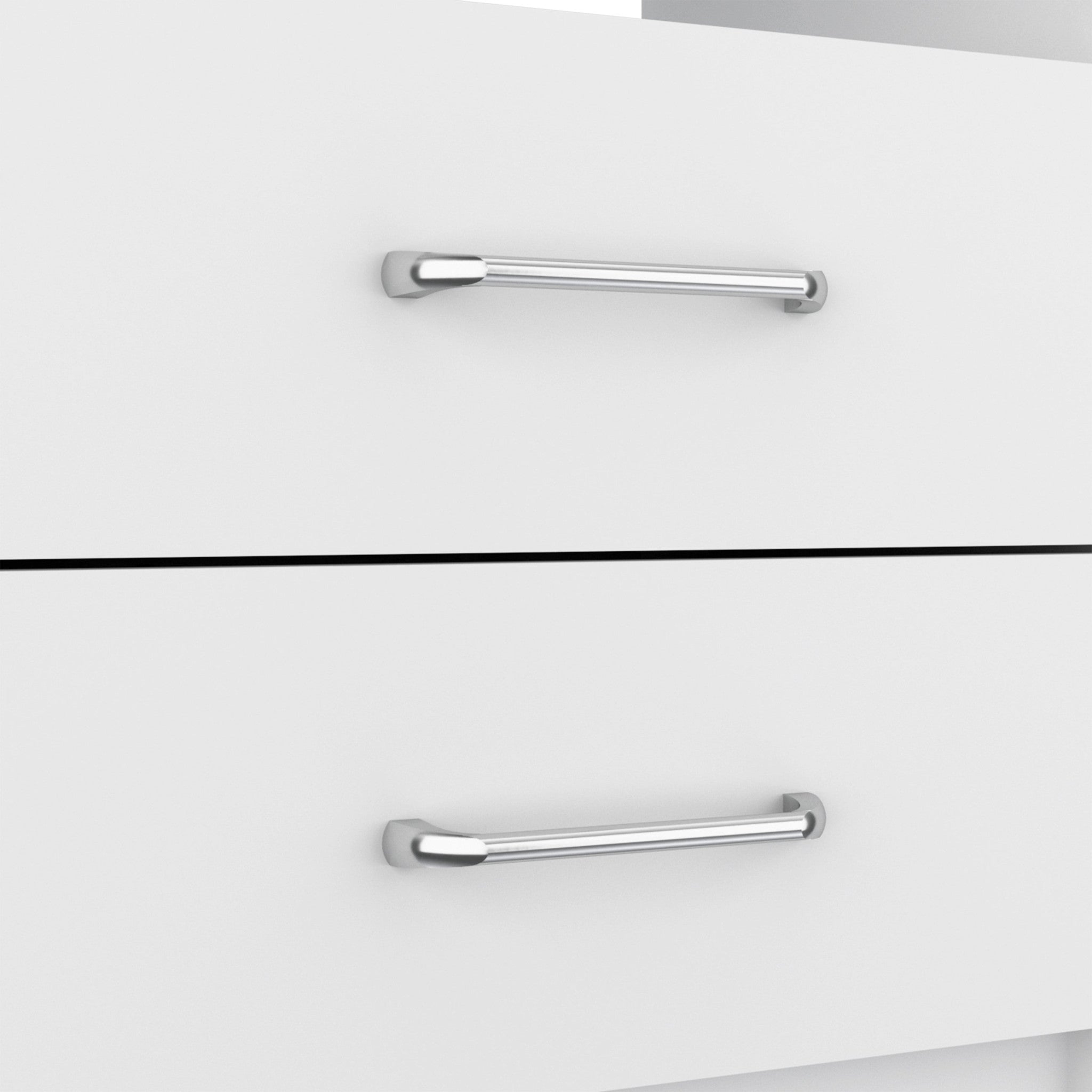 20" White Wood Two Drawer Nightstand