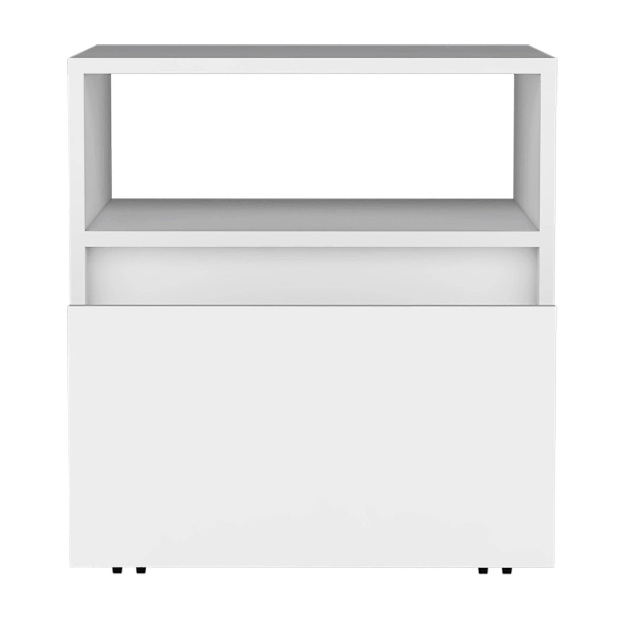 21" White Wood One Drawer Nightstand