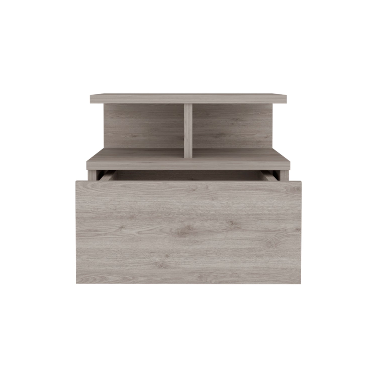 12" Gray Wood One Drawer Floating Nightstand