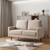 57" Beige And Dark Brown Velvet Loveseat