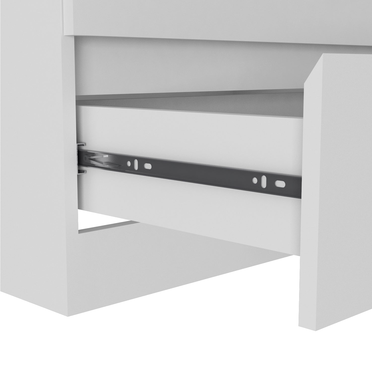 61" White Wood Six Drawer Double Dresser