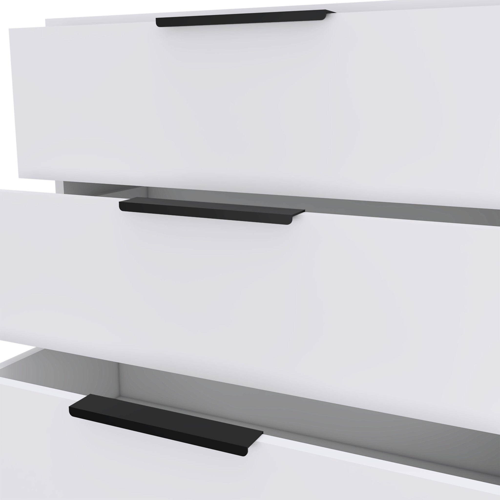 28" White Wood Three Drawer Dresser