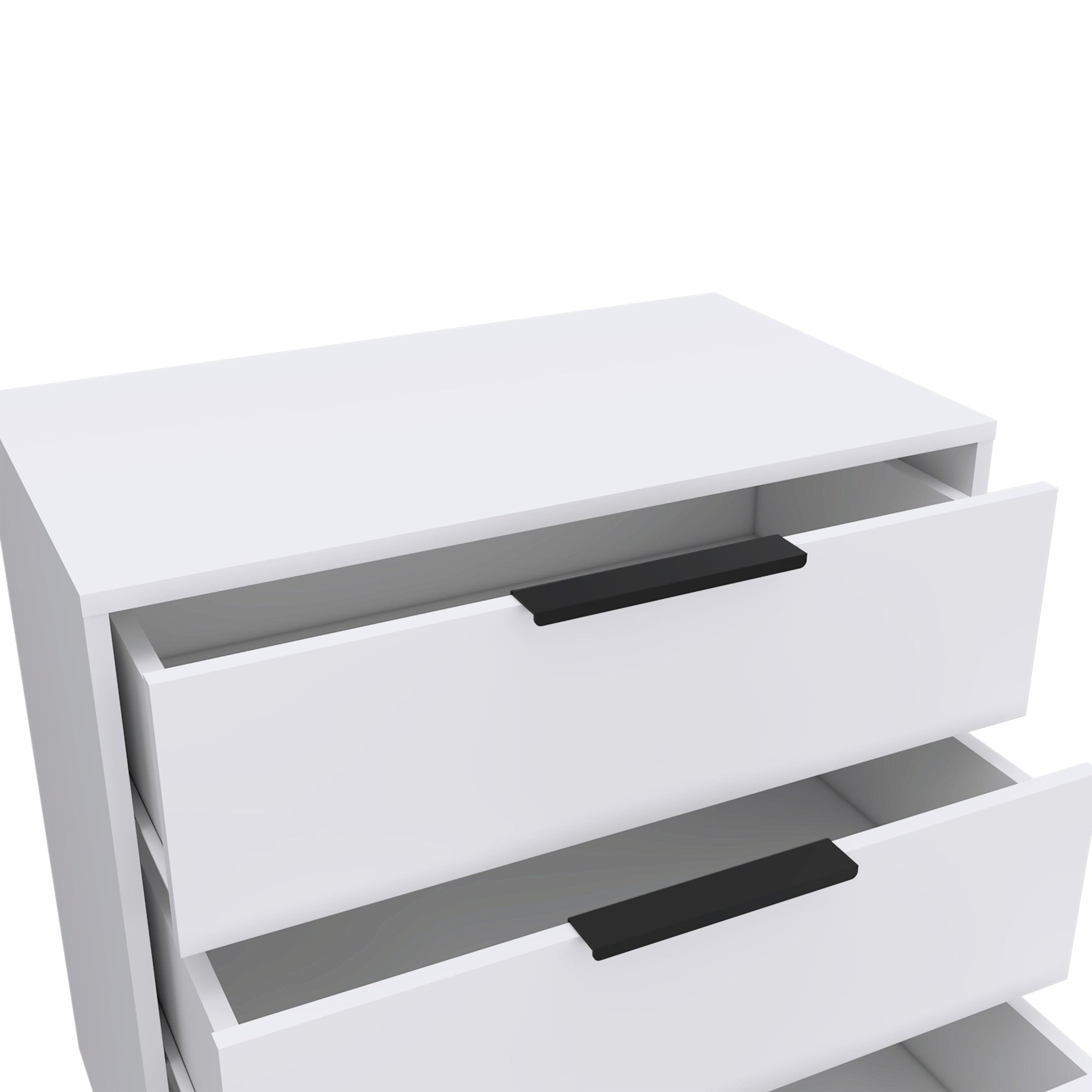 28" White Wood Three Drawer Dresser
