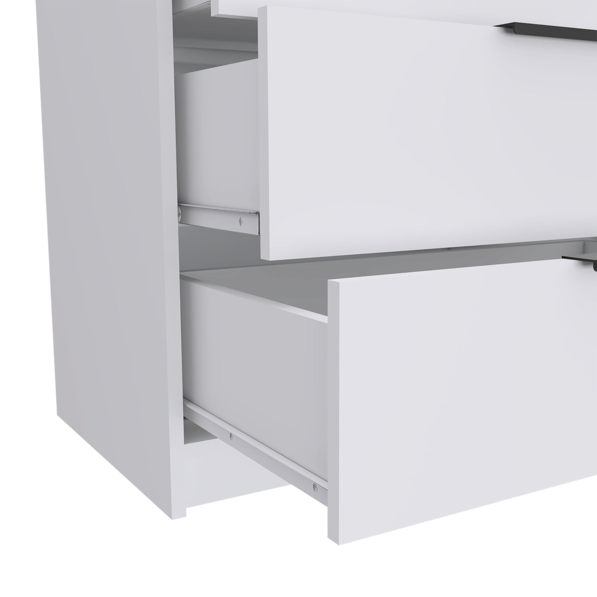 28" White Wood Three Drawer Dresser