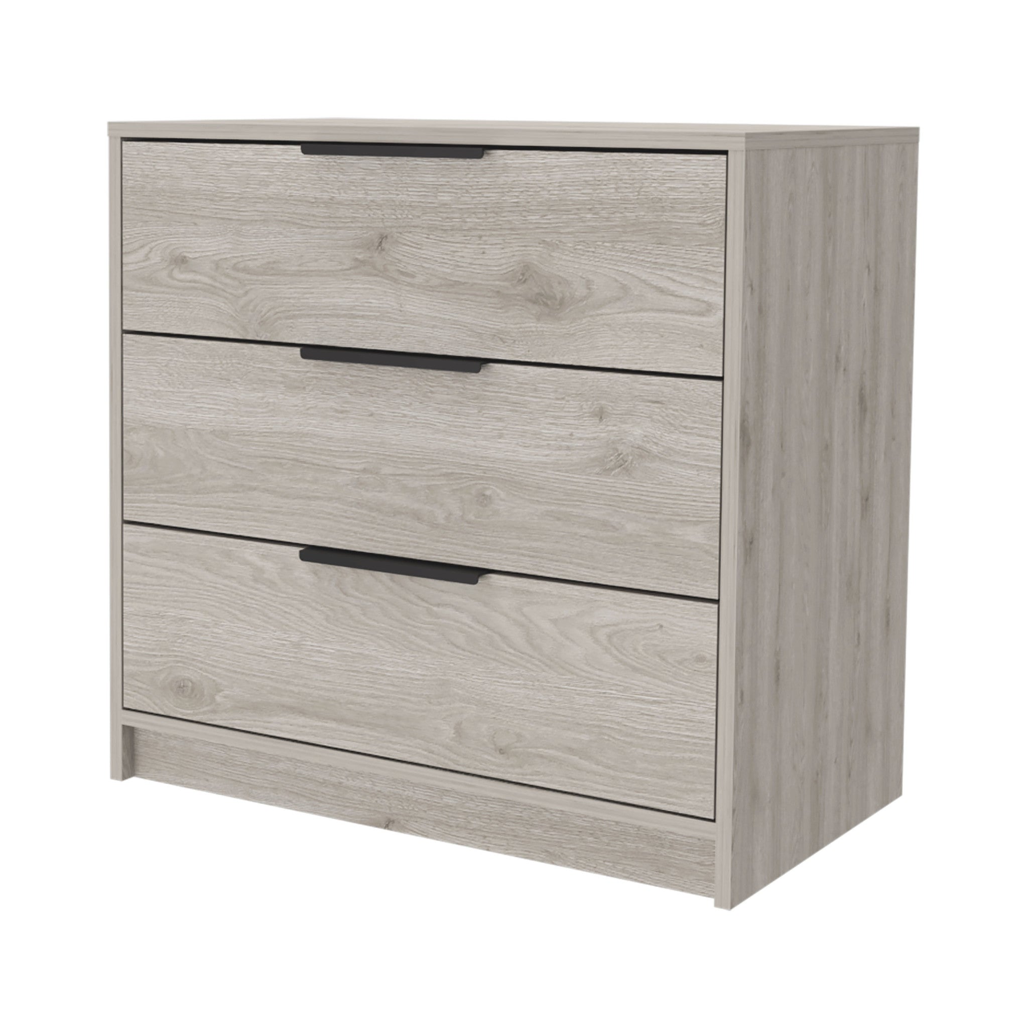 28" Light Gray Wood Three Drawer Dresser