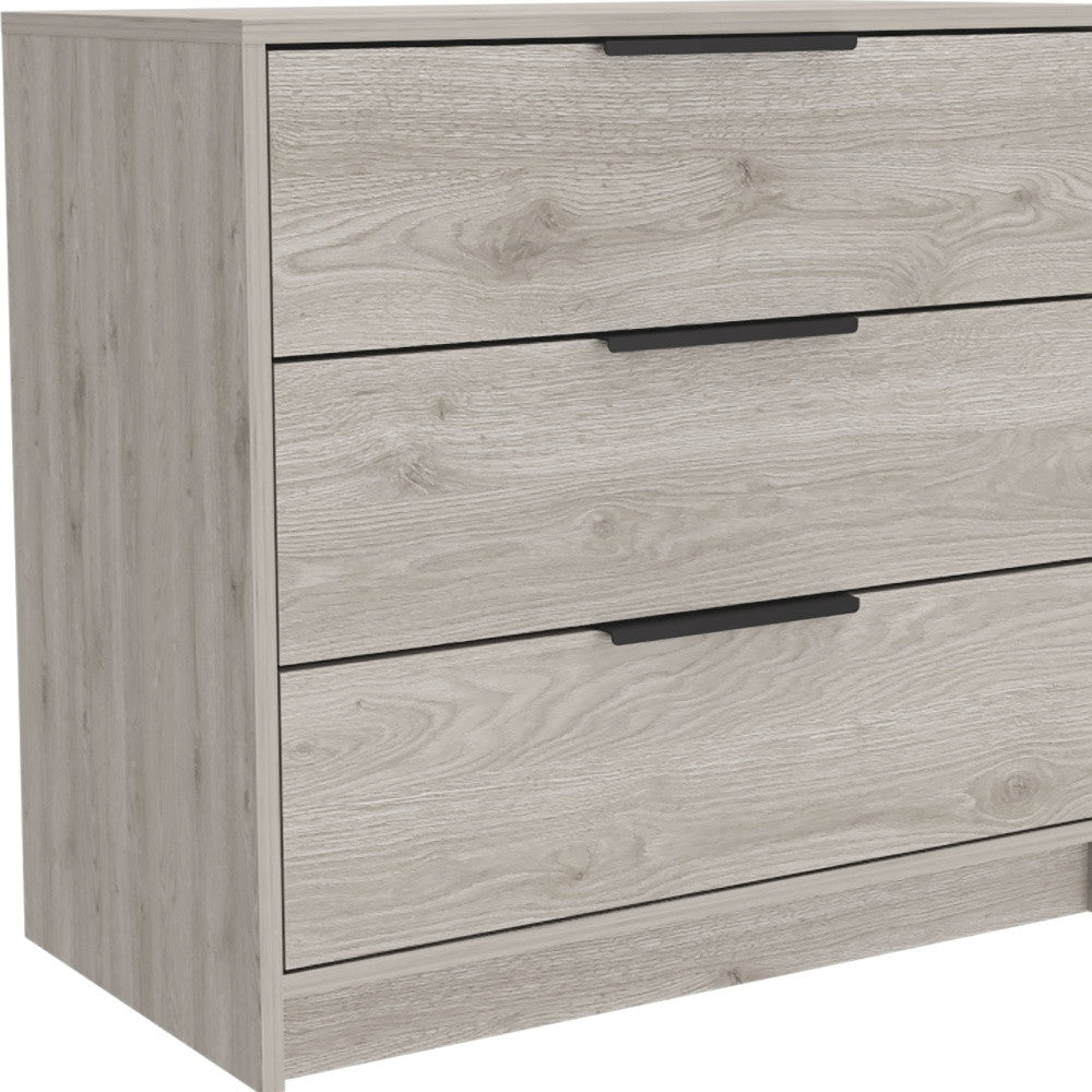 28" Light Gray Wood Three Drawer Dresser