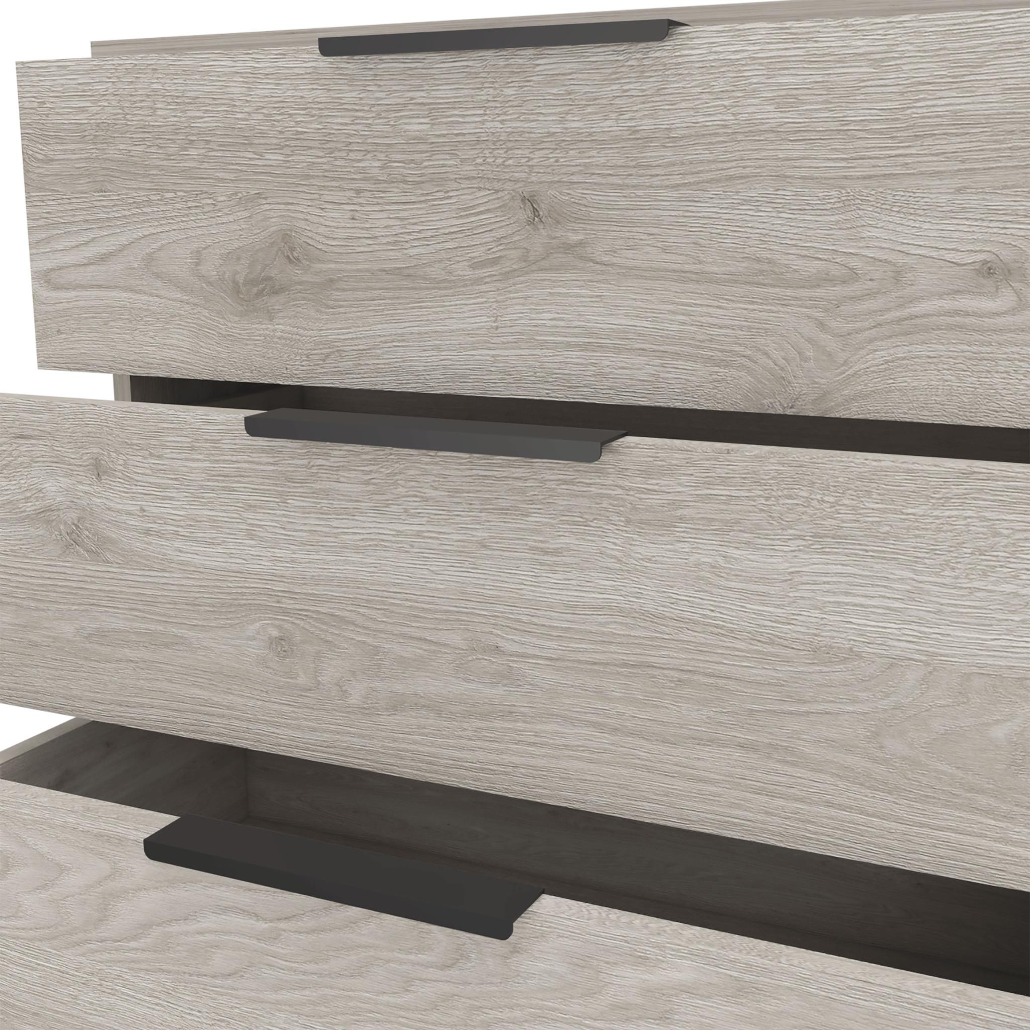 28" Light Gray Wood Three Drawer Dresser