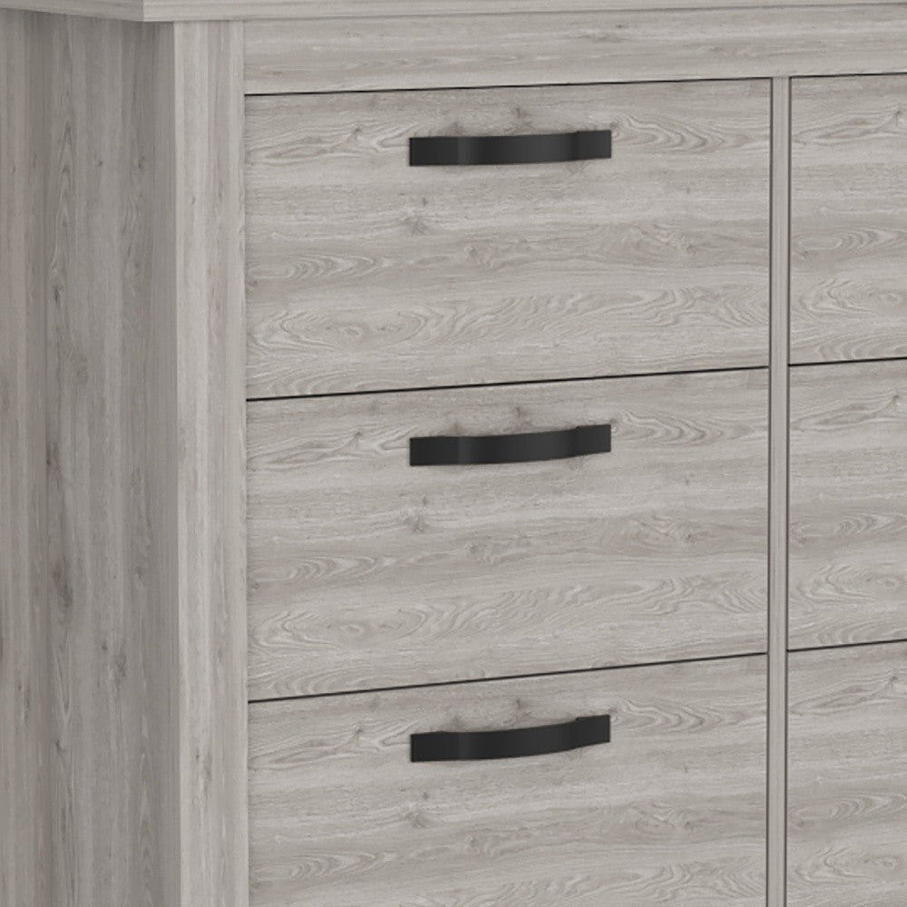 47" Light Gray Wood Six Drawer Double Dresser