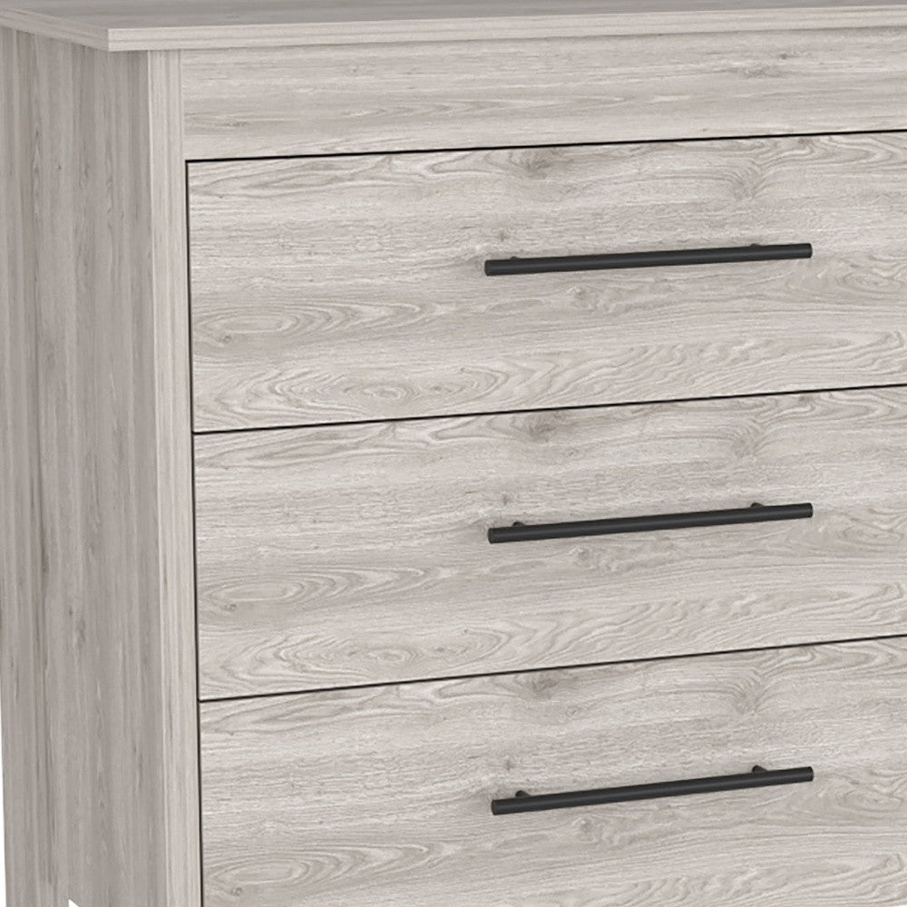 59" Light Gray Wood Six Drawer Double Dresser
