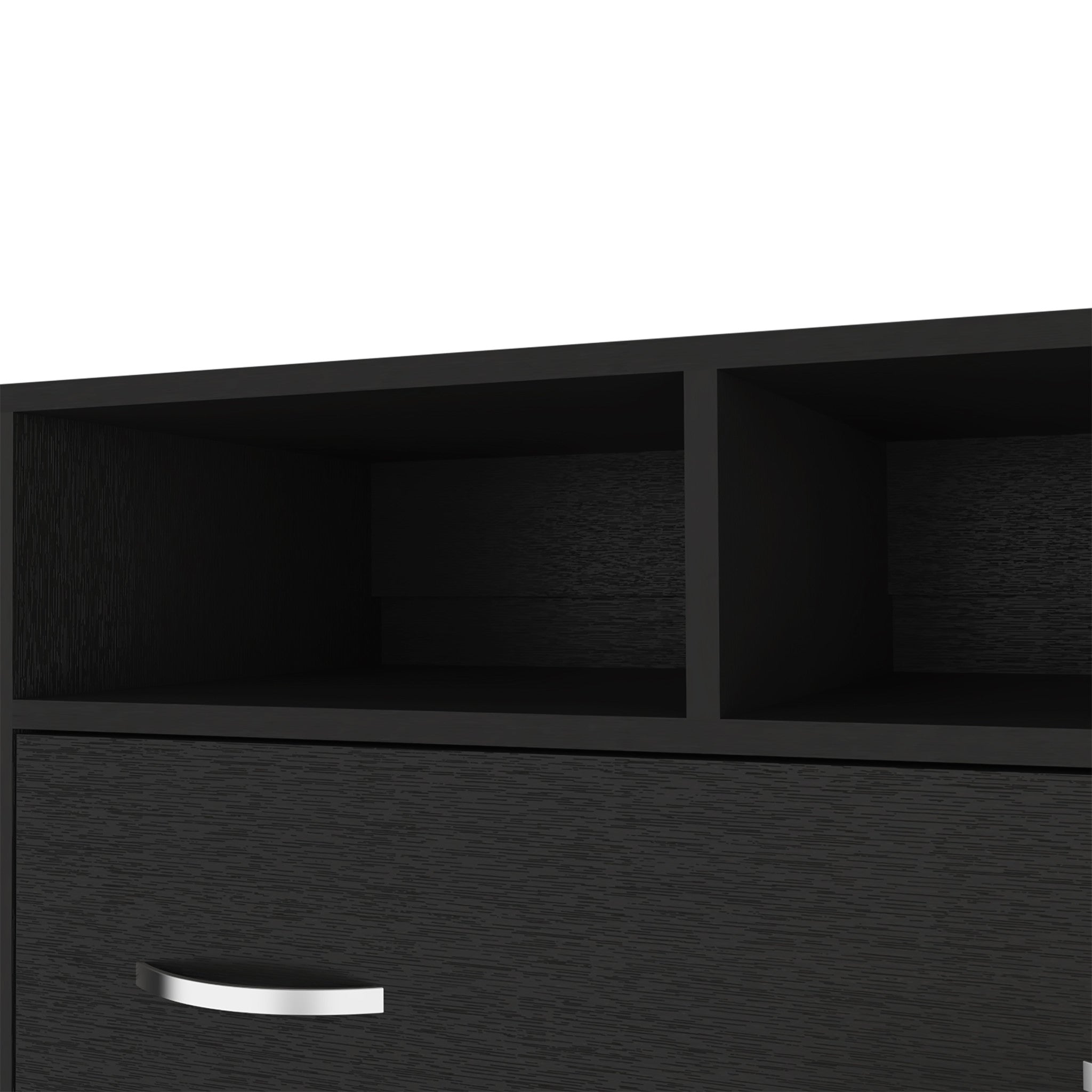 32" Black Wood Two Drawer Dresser