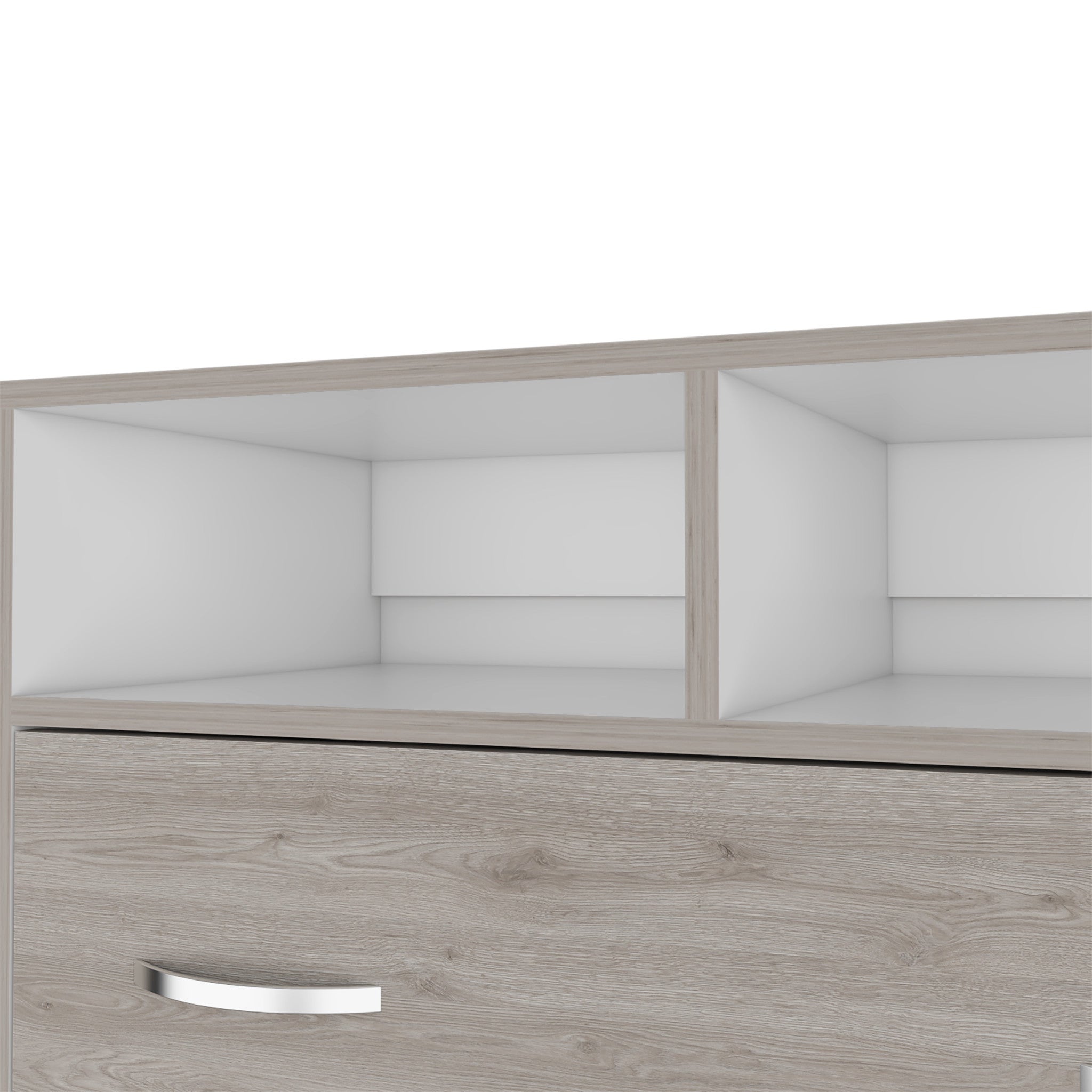 32" Light Gray Wood Two Drawer Dresser
