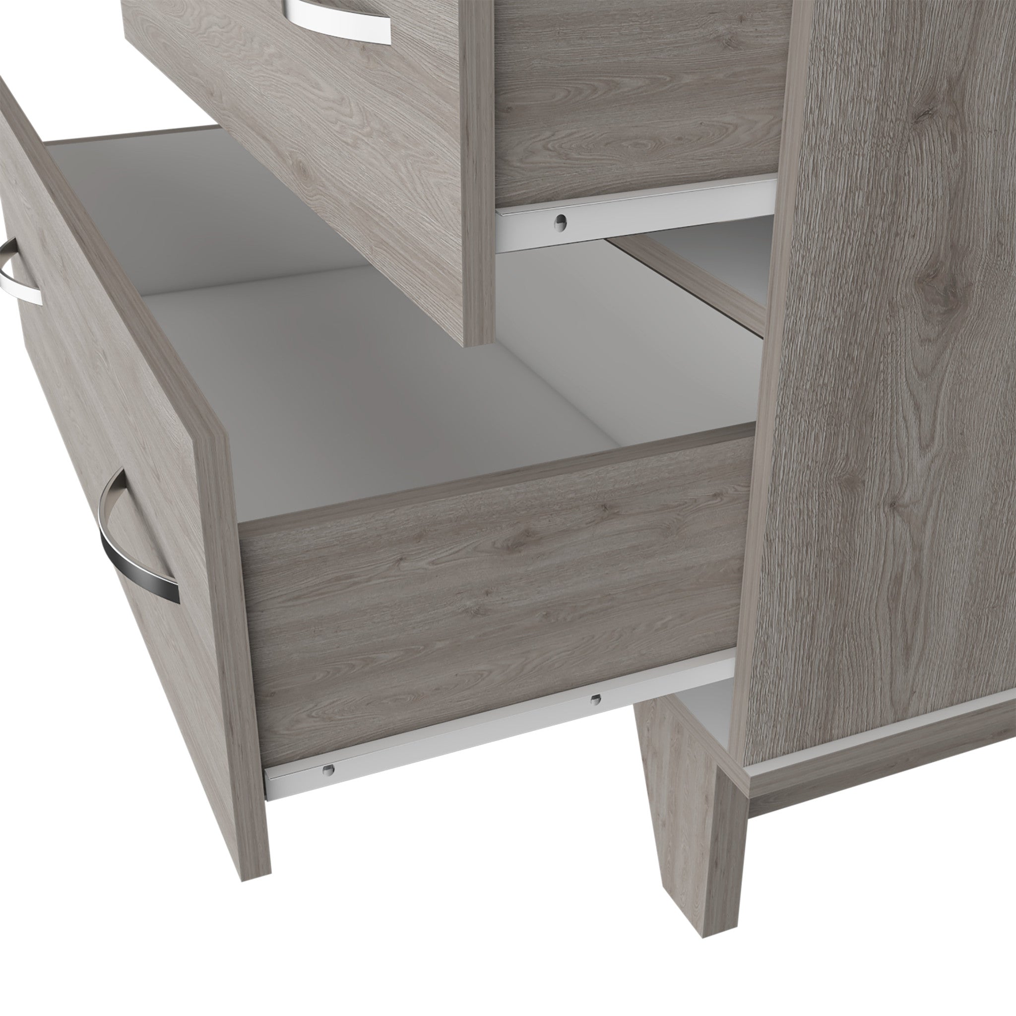 32" Light Gray Wood Two Drawer Dresser