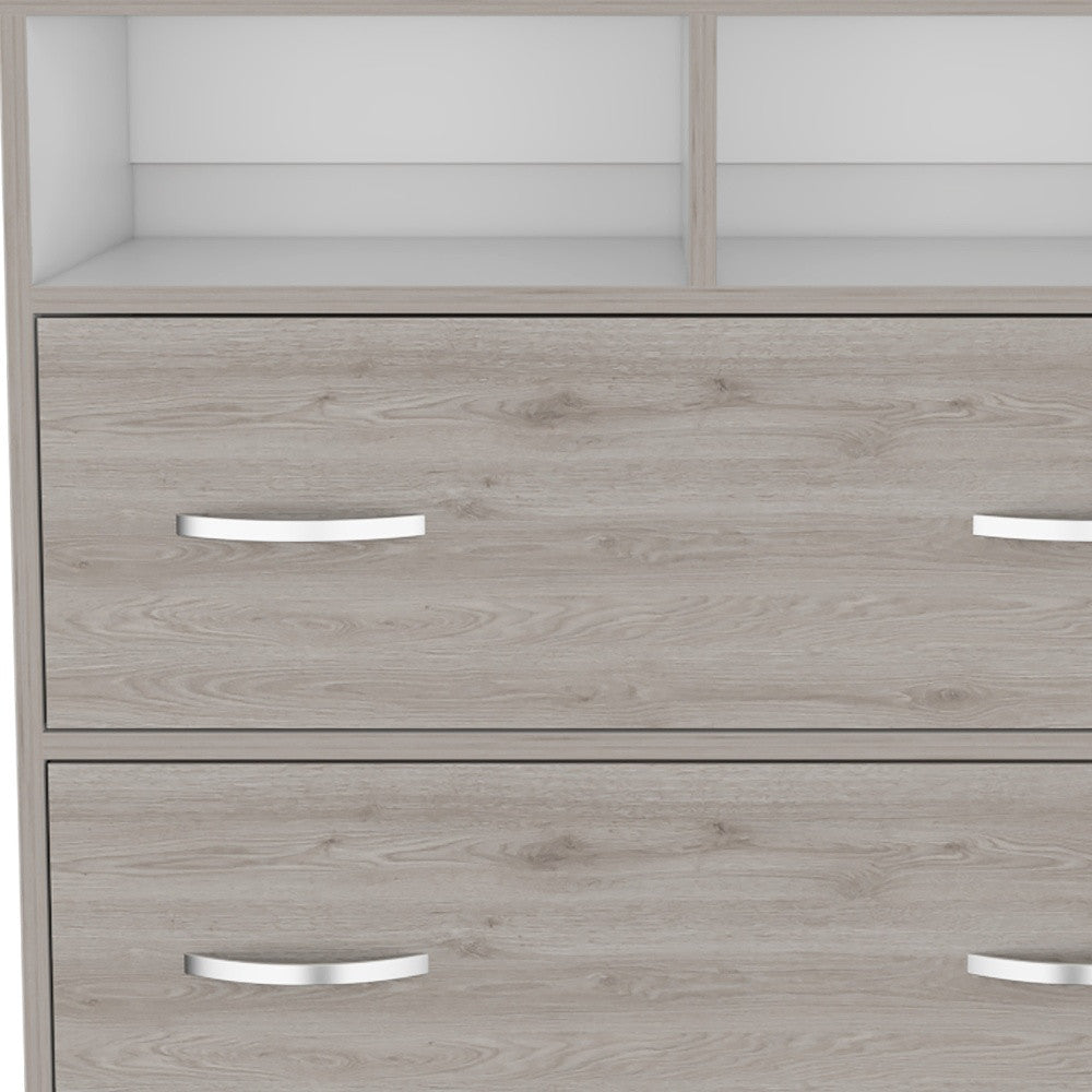 32" Light Gray Wood Two Drawer Dresser