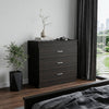 32" Black Three Drawer Dresser