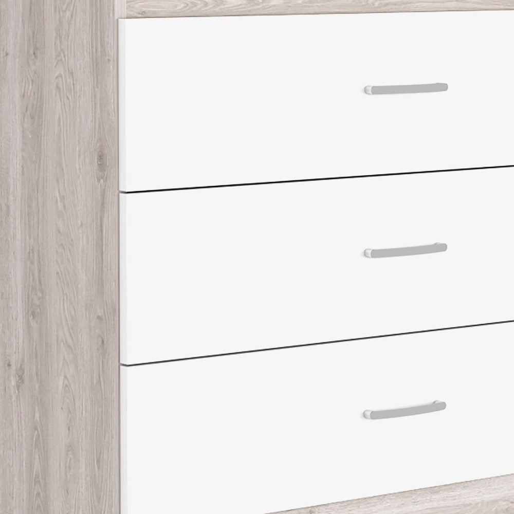 32" White And Gray Wood Three Drawer Dresser
