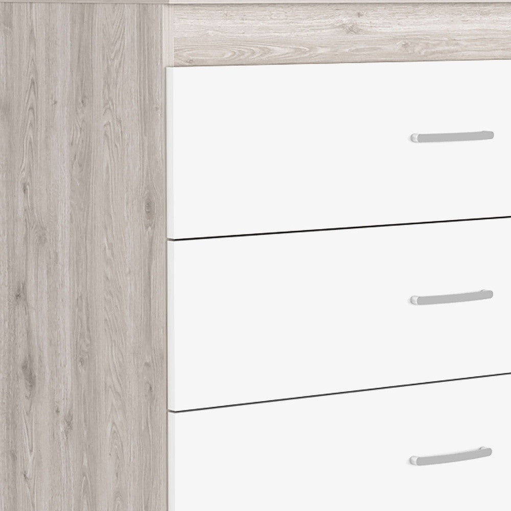 32" White And Gray Wood Three Drawer Dresser