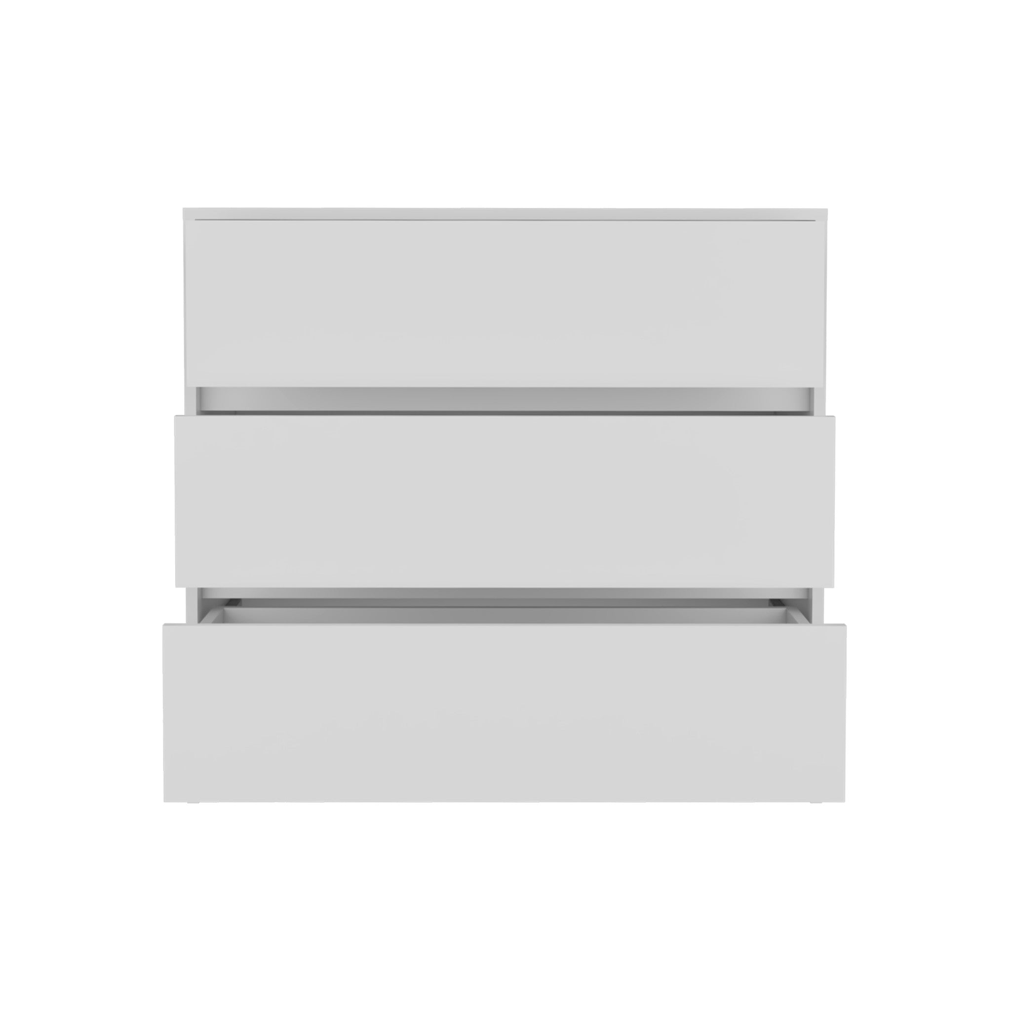 34" White Three Drawer Dresser